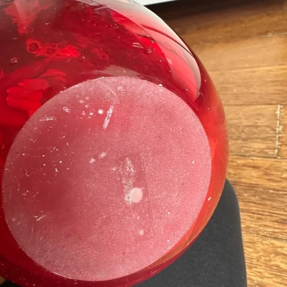 Red and Multi Color Art Glass Vase new - Picture 4 of 7